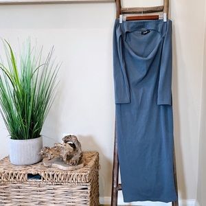 Missguided Bardot Midi Blue Dress